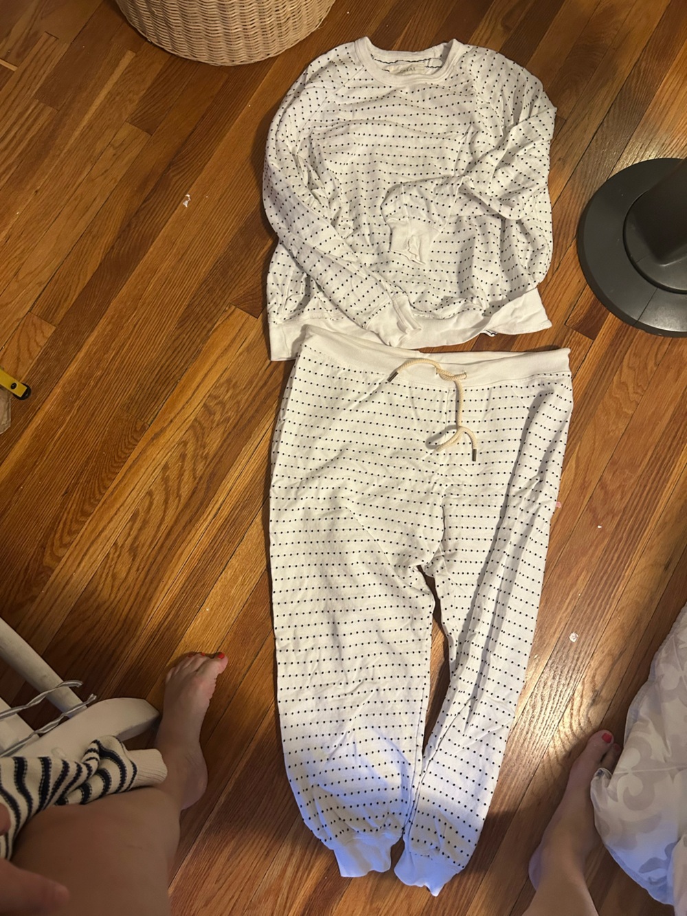 THE GREAT. White Dot-Print Swestsuit